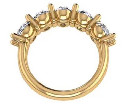 Oval Diamond 18K Rose Gold Ring 6.43x 4.7x 3.03mm Size for Anniversary