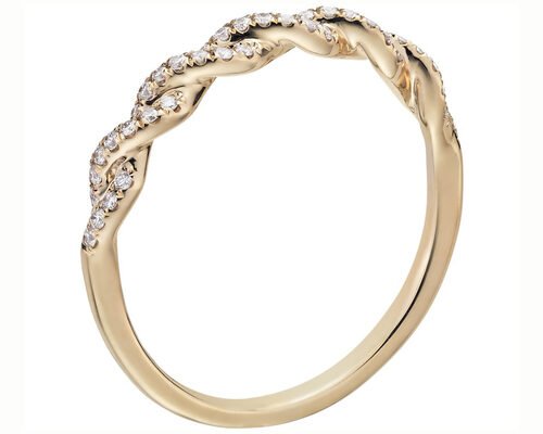 ツイストリンク天然ダイヤモンド婚約指輪ファンシーカット0.41ct ODM OEM