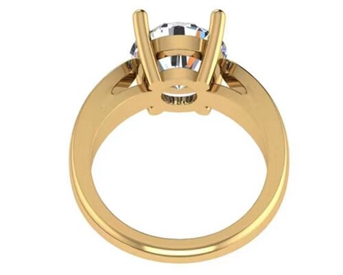 Hand setting 14K Solid Gold Jewellery , Round Cut 2.7ct Natural Solitaire Diamond Rings