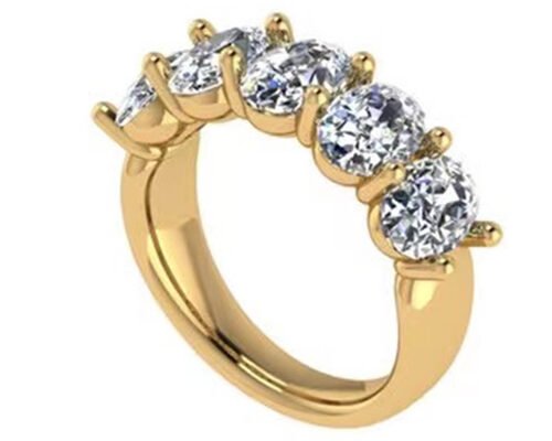 Oval Brilliant Cut 18k Yellow Gold Engagement Ring 6.43x 4.7x3.03mm ODM