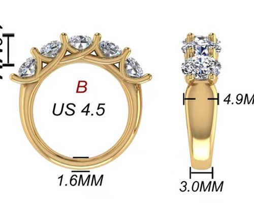 Oval Brilliant Cut 18k Yellow Gold Engagement Ring 6.43x 4.7x3.03mm ODM