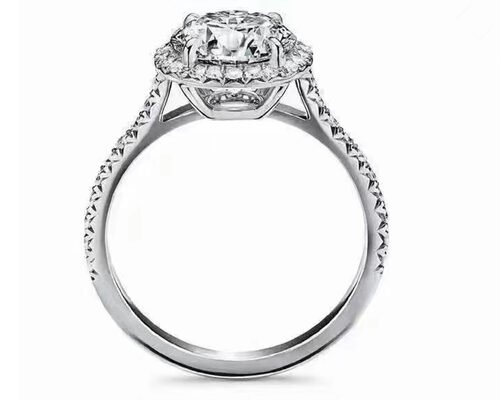 Round Cut 14K Solid Gold Jewellery , 49pcs Diamond Engagement Ring Sets