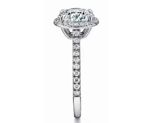 Round Cut 14K Solid Gold Jewellery , 49pcs Diamond Engagement Ring Sets