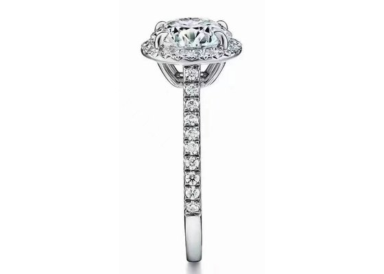 Round Cut 14K Solid Gold Jewellery , 49pcs Diamond Engagement Ring Sets