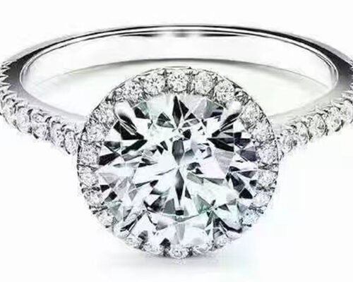 Round Cut 14K Solid Gold Jewellery , 49pcs Diamond Engagement Ring Sets