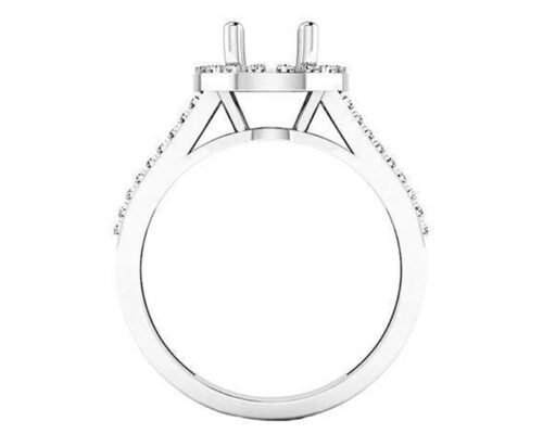 0.9ct Oval Semi Mount Jewelry Ring18K White Gold Material Prong setting Type