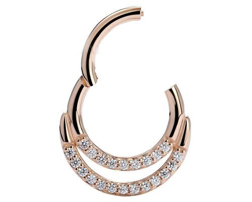 Segment Helix 14K Gold Clicker Piercing 8MM Dimension For Nose Nostrill