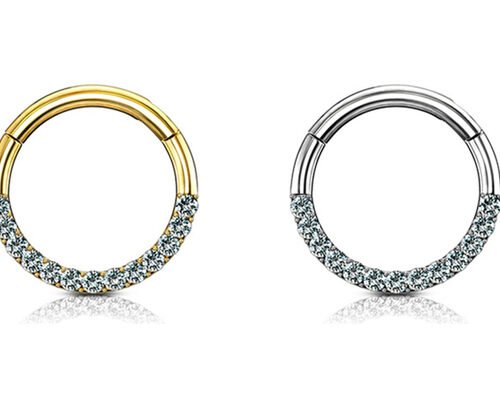 Segment Helix 14K Gold Clicker Piercing 8MM Dimension For Nose Nostrill
