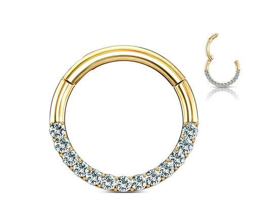 Segment Helix 14K Gold Clicker Piercing 8MM Dimension For Nose Nostrill