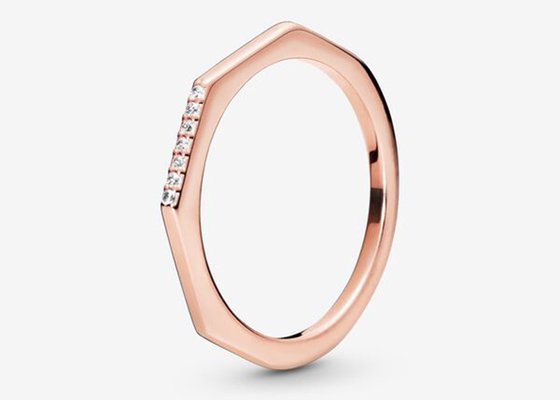 Multifaceted Rose Gold Clicker , real diamond engagement rings 1.2mm×8mm Dimension