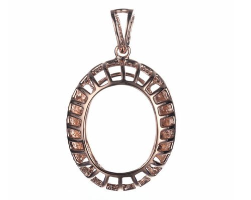 Oval Shape Semi Mount Jewelry Pendant 10×14mm 2.7g Weight Prong Setting Type