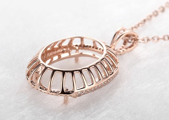 Oval Shape Semi Mount Jewelry Pendant 10×14mm 2.7g Weight Prong Setting Type