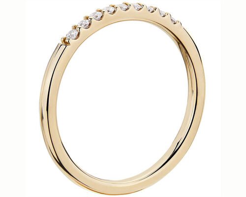 0.44ct Stackable Diamond Rings Yellow Gold 1.8mm Fishtail Setting Type