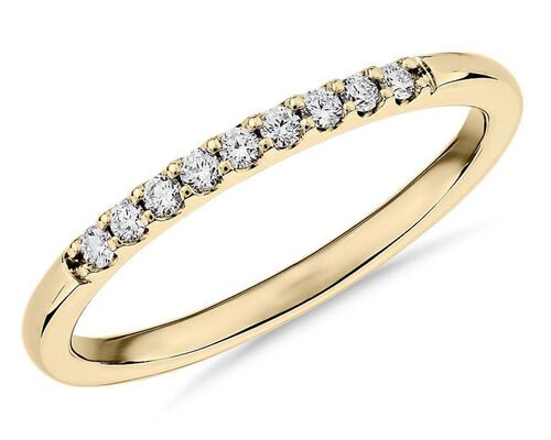 0.44ct Stackable Diamond Rings Yellow Gold 1.8mm Fishtail Setting Type