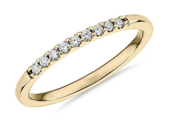 0.44ct Stackable Diamond Rings Yellow Gold 1.8mm Fishtail Setting Type