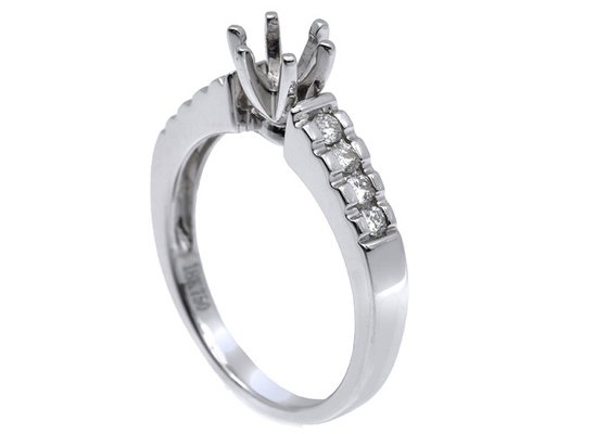 0.2ct 8pcs Semi Mount Diamond Ring 14K White Gold Material ODM for Gift