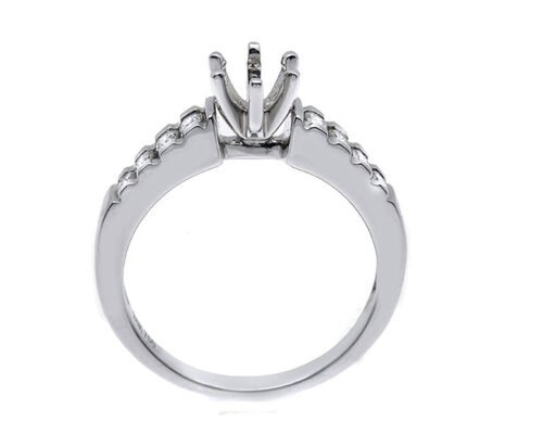 0.2ct 8pcs Semi Mount Diamond Ring 14K White Gold Material ODM for Gift
