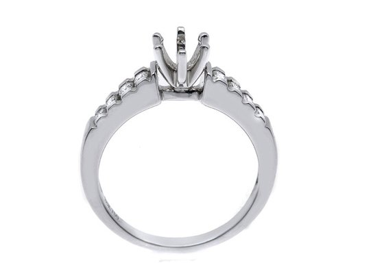0.2ct 8pcs Semi Mount Diamond Ring 14K White Gold Material ODM for Gift