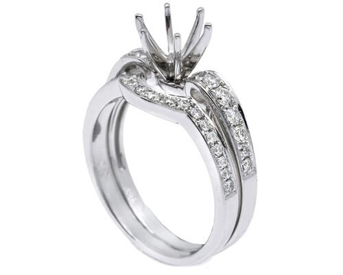 OEM Semi Mount Ring Settings , 0.18ct 1.5mm Natural Diamond Ring