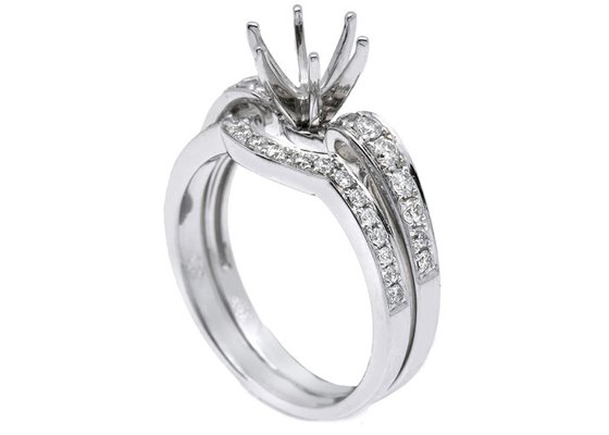 OEM Semi Mount Ring Settings , 0.18ct 1.5mm Natural Diamond Ring