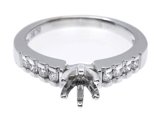 0.2ct 8pcs Semi Mount Diamond Ring 14K White Gold Material ODM for Gift