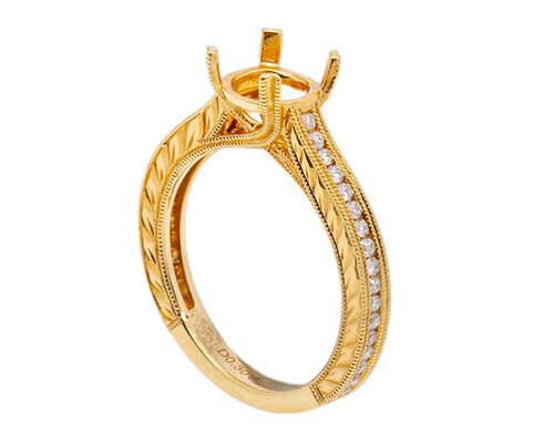 Real Diamond Semi Mount Jewelry Ring Round Shape Dia 1.6-1.7mm 0.61ct