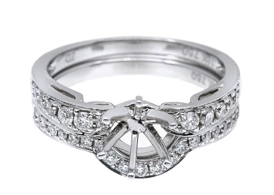 OEM Semi Mount Ring Settings , 0.18ct 1.5mm Natural Diamond Ring