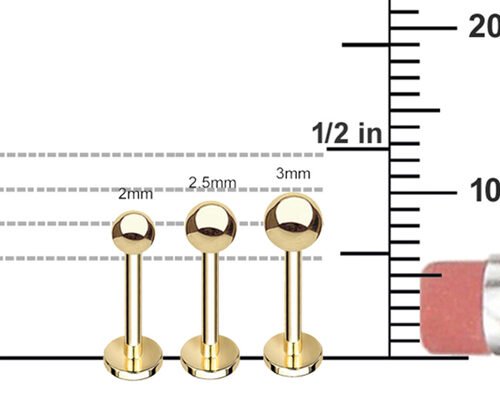 OEM 14k Gold Cartilage Earrings , Body Piercing Earring 5mm 8mm 10mm Length