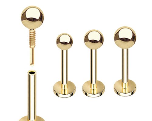 OEM 14k Gold Cartilage Earrings , Body Piercing Earring 5mm 8mm 10mm Length
