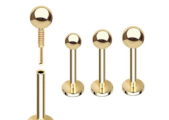 OEM 14k Gold Cartilage Earrings , Body Piercing Earring 5mm 8mm 10mm Length