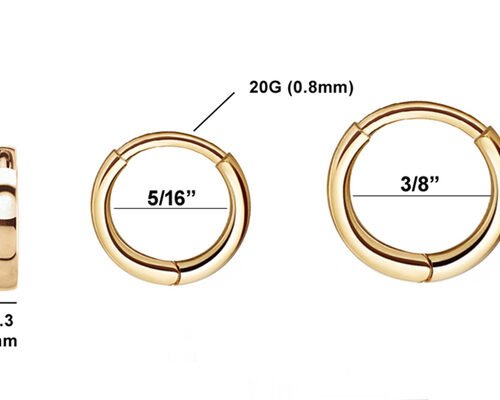 ODM Gold Huggie Hoop Earrings , Classic Round Cartilage Stud Earrings OEM