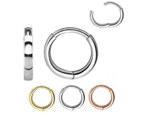 ODM Gold Huggie Hoop Earrings , Classic Round Cartilage Stud Earrings OEM