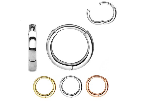 ODM Gold Huggie Hoop Earrings , Classic Round Cartilage Stud Earrings OEM
