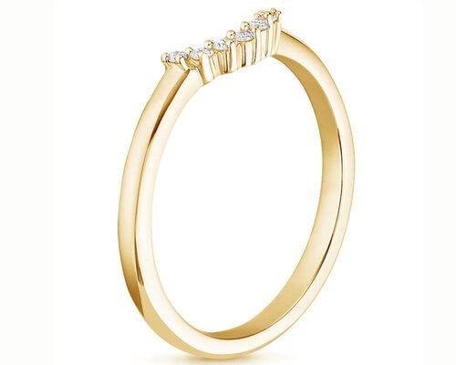 0.15ct 14k Yellow Gold Stackable Rings , Diamond Stacking Rings 2mm 1.5mm Stone Size