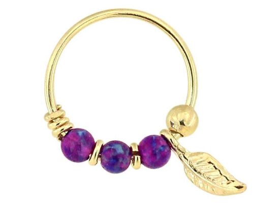 Thickness 0.6mm 18K Gold Nose Piercing with 2mm Round Stone