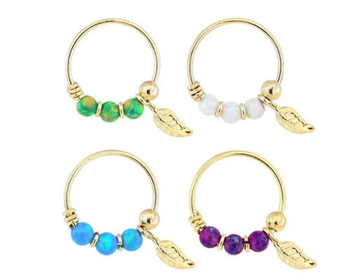 Thickness 0.6mm 18K Gold Nose Piercing with 2mm Round Stone