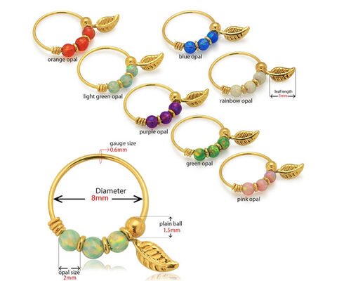 Thickness 0.6mm 18K Gold Nose Piercing with 2mm Round Stone
