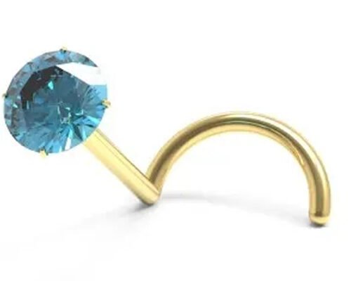 Screw 18K Gold Nose Piercing With  1.5mm-3mm Natural Garnet Stone