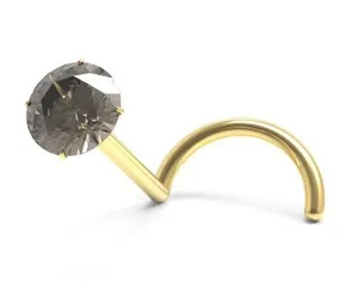 Screw 18K Gold Nose Piercing With  1.5mm-3mm Natural Garnet Stone