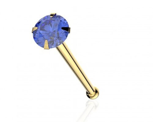 1.25-3.0mm 18K Gold Nose Piercing OEM ODM With Natural Stone