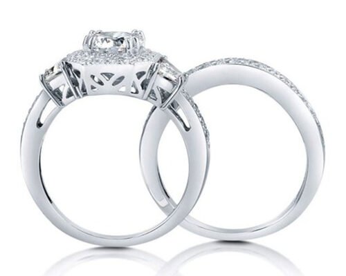 6.5MM 1ct Diamond Engagement Wedding Rings Round Cutting for Anniversary