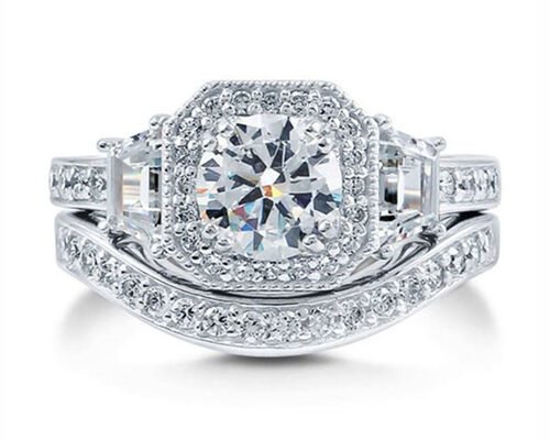 6.5MM 1ct Diamond Engagement Wedding Rings Round Cutting for Anniversary