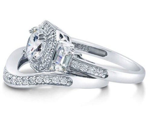6.5MM 1ct Diamond Engagement Wedding Rings Round Cutting for Anniversary