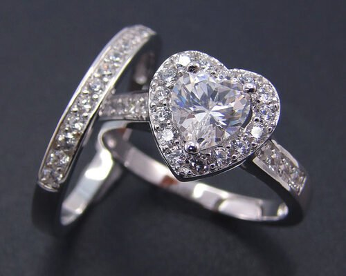 Brilliant Cut 1 Carat Heart Diamond Ring 1pcs 6.5MM Stone Size