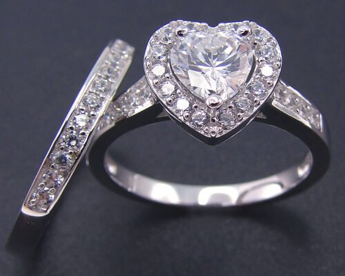 Brilliant Cut 1 Carat Heart Diamond Ring 1pcs 6.5MM Stone Size