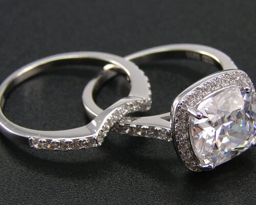 Halo 1.0ct Diamond Engagement Wedding Rings 53PCS Prong Setting Type
