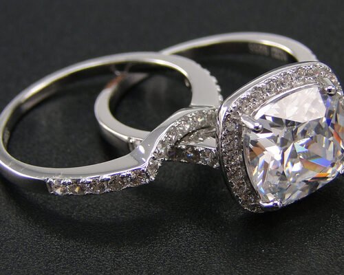 Halo 1.0ct Diamond Engagement Wedding Rings 53PCS Prong Setting Type