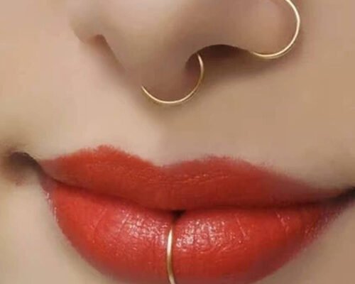 3mm Plain Star 18K Gold Nose Piercing L Shape 0.6mm Thickness