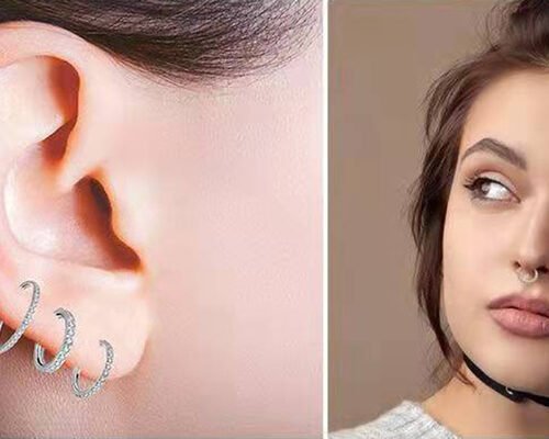 Piercing 18K Yellow Gold Diamond Nose Stud Heart Shape 3mm OEM ODM