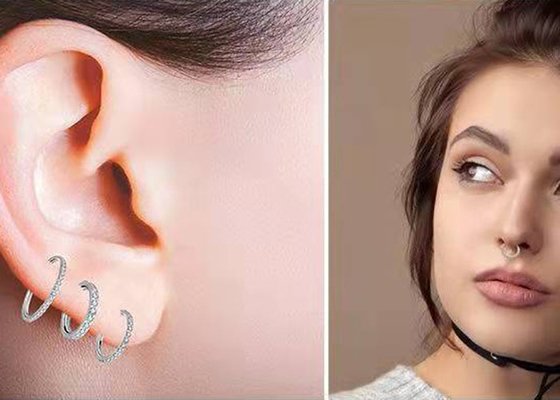 Piercing 18K Yellow Gold Diamond Nose Stud Heart Shape 3mm OEM ODM